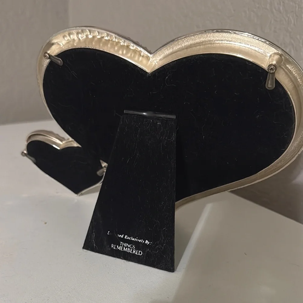 Crystal Heart-Shaped Photo Frame - Silver 5x7